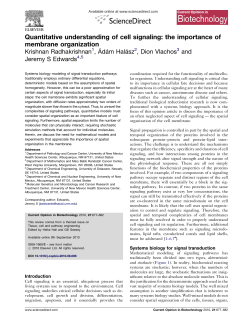 Quantitative understanding of cell signaling: the importance of