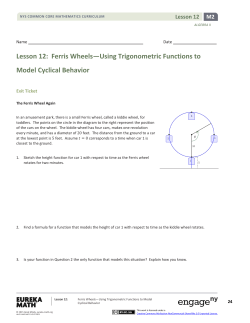 Lesson 12: Ferris Wheels&mdash;Using Trigonometric Functions to Model