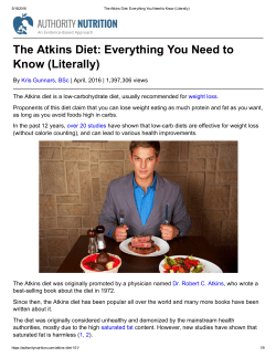 The Atkins Diet: Everything You Need to Know (Literally)