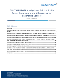 DIGITALEUROPE Analysis on ErP Lot 9 Idle Power Framework and