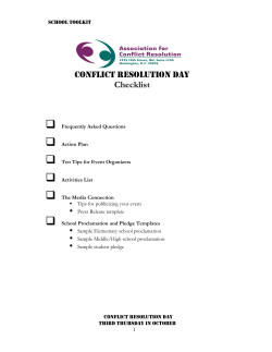 CONFLICT RESOLUTION DAY Checklist