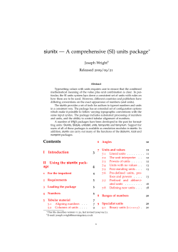 siunitx &mdash; A comprehensive (SI) units package
