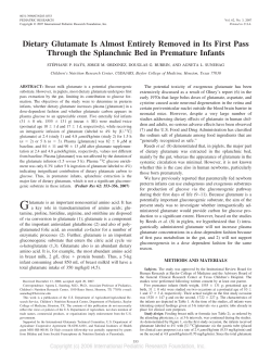 Dietary Glutamate Is Almost Entirely Removed in Its First