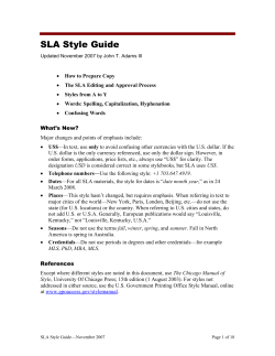 SLA Style Guide - Special Libraries Association