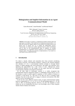 Dialogization and Implicit Information in an Agent