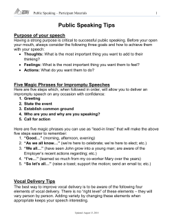 Public Speaking Tips