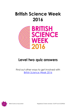 Level 2 quiz answers - British Science Week