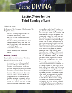 Lectio Divina for the Third Sunday of Lent