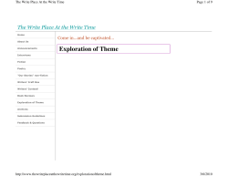 Exploration of Theme - The Write Place at the Write Time