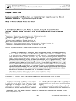 Factors Associated with Prevalent and Incident Urinary Incontinence