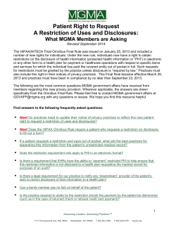 Patient Right to Request A Restriction of Uses and