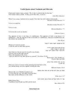 Useful Quotes about Tzedakah and Mitzvahs uvunf uk vmrt hnmgk