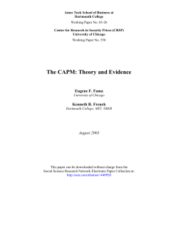 The CAPM: Theory and Evidence - E