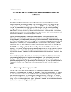 Inclusive and Job-Rich Growth in the Dominican Republic&ndash;An ILO