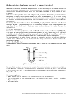 29. Determination of carbonate in minerals by gravimetric method.