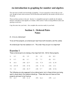 An introduction to graphing for number and algebra Section 1