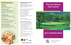 Golf Club Catering Menu