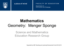 Mathematics Geometry: Menger Sponge