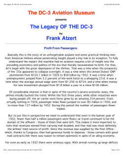 The Legacy OF THE DC-3 by:Frank Atzert