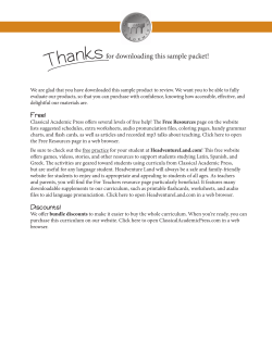 Free! - Classical Academic Press