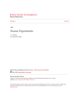 Arsenic Experiments - Iowa State University Digital Repository