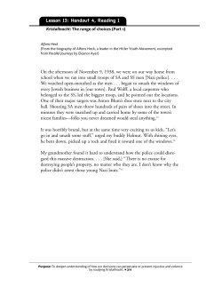 Kristallnacht: The range of choices (Part 1)