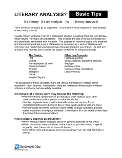literary analysis?