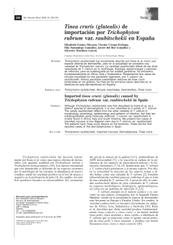 de importaci&oacute;n por Trichophyton rubrum var. raubitschekii en Espa&ntilde;a