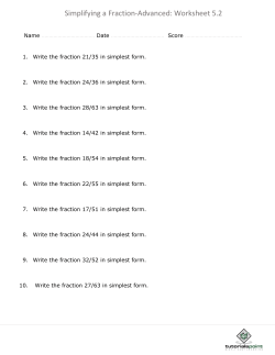 Simplifying a Fraction-Advanced: Worksheet 5.2