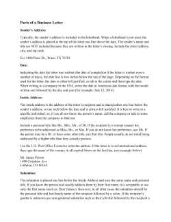 Parts of a Business Letter
