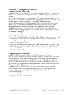 1.5 Aldehydes and Ketones Answers