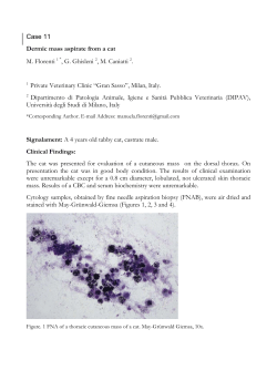 Case 11 Dermic mass aspirate from a cat M. Florenti 1 *, G. Ghisleni