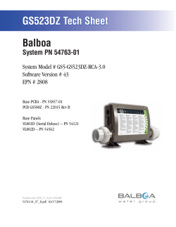 GS523DZ Tech Sheet - Balboa Water Group