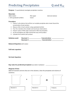predicting precipitates activity