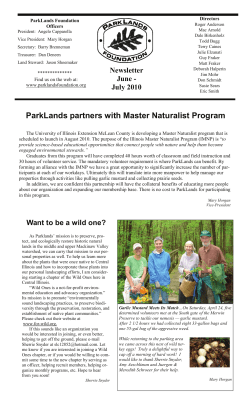 June - ParkLands Foundation