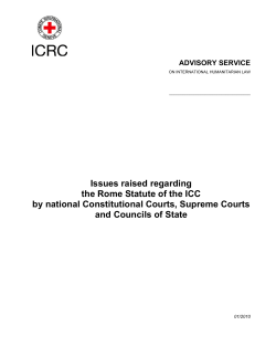 Issues raised regarding the Rome Statute of the ICC by
