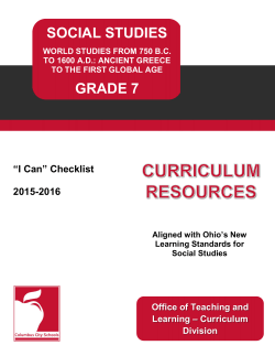 Social Studies 7 "I Can" Checklist