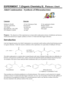 Aldol Condensation - Synthesis of Dibenzalacetone