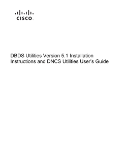 DBDS Utilities Version 5.1 Installation Instructions and