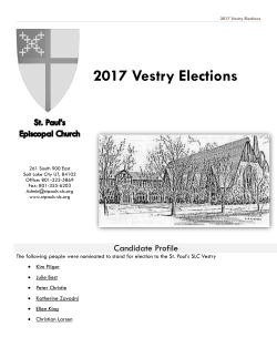 2017 Vestry Elections - St. Paul`s Episcopal Church Salt Lake City