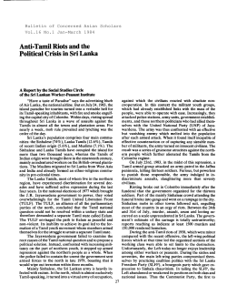 Anti-Tamil Riots and the Political Crisis in Sri Lanka