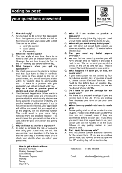 Joe`s Application to Vote by Post