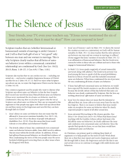 The Silence of Jesus -- by Rev. Tom Eckstein