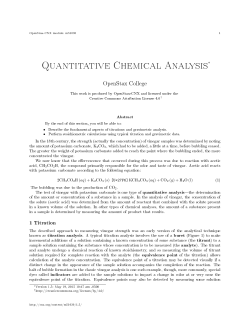 Quantitative Chemical Analysis