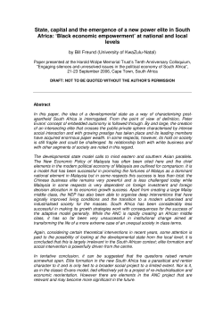 State, capital and the emergence of a new power elite in South Africa