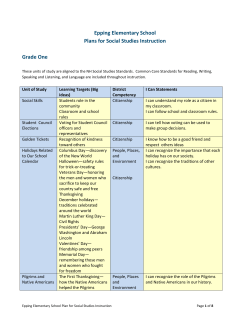Social Studies Instruction Plan 1-5