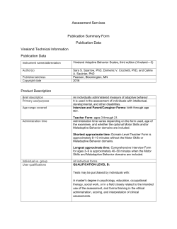 Assessment Services Publication Summary Form
