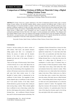 Comparison of Sliding Frictions of Different Materials Using a Digital