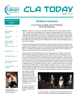 CLA Today - Connecticut Library Association