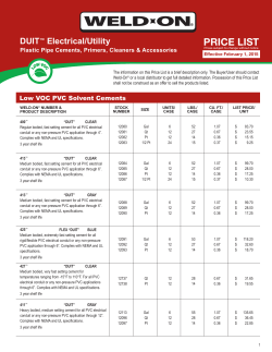 Low VOC PVC Solvent Cements - Weld-On